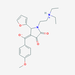 molecular formula C22H26N2O5 B356255 (E)-[1-[2-(diethylazaniumyl)ethyl]-2-(furan-2-yl)-4,5-dioxopyrrolidin-3-ylidene]-(4-methoxyphenyl)methanolate CAS No. 615275-20-2