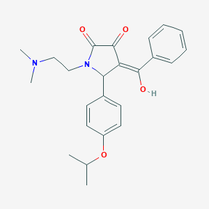 molecular formula C24H28N2O4 B356257 (E)-[1-[2-(dimethylazaniumyl)ethyl]-4,5-dioxo-2-(4-propan-2-yloxyphenyl)pyrrolidin-3-ylidene]-phenylmethanolate CAS No. 613219-93-5