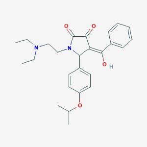 (E)-[1-[2-(diethylazaniumyl)ethyl]-4,5-dioxo-2-(4-propan-2-yloxyphenyl)pyrrolidin-3-ylidene]-phenylmethanolate