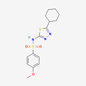 N-(5-CYCLOHEXYL-1,3,4-THIADIAZOL-2-YL)-4-METHOXYBENZENE-1-SULFONAMIDE