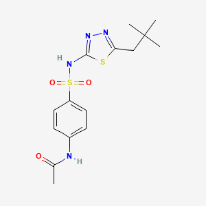 N-[4-({[5-(2,2-dimethylpropyl)-1,3,4-thiadiazol-2-yl]amino}sulfonyl)phenyl]acetamide