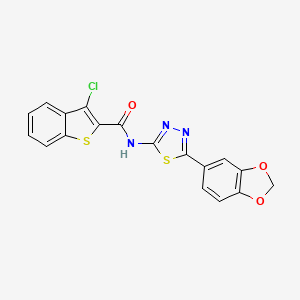 N-[5-(1,3-benzodioxol-5-yl)-1,3,4-thiadiazol-2-yl]-3-chloro-1-benzothiophene-2-carboxamide