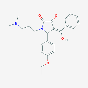 molecular formula C24H28N2O4 B356259 (4E)-1-[3-(dimethylamino)propyl]-5-(4-ethoxyphenyl)-4-[hydroxy(phenyl)methylidene]pyrrolidine-2,3-dione CAS No. 371232-22-3