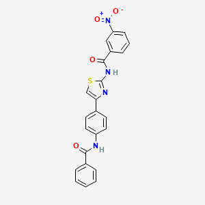 molecular formula C23H16N4O4S B3562592 N-{4-[4-(benzoylamino)phenyl]-1,3-thiazol-2-yl}-3-nitrobenzamide 