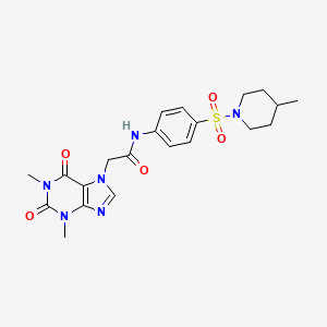 2-(1,3-dimethyl-2,6-dioxo-1,2,3,6-tetrahydro-7H-purin-7-yl)-N-{4-[(4-methylpiperidin-1-yl)sulfonyl]phenyl}acetamide