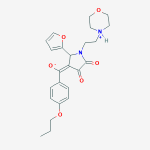 (E)-[2-(furan-2-yl)-1-(2-morpholin-4-ium-4-ylethyl)-4,5-dioxopyrrolidin-3-ylidene]-(4-propoxyphenyl)methanolate