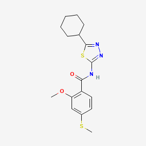 N-(5-cyclohexyl-1,3,4-thiadiazol-2-yl)-2-methoxy-4-(methylsulfanyl)benzamide