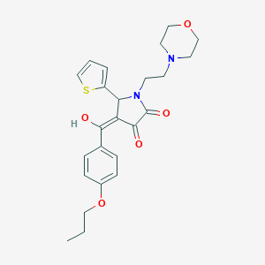 molecular formula C24H28N2O5S B356261 (4E)-4-[hydroxy-(4-propoxyphenyl)methylidene]-1-(2-morpholin-4-ylethyl)-5-thiophen-2-ylpyrrolidine-2,3-dione CAS No. 615276-36-3