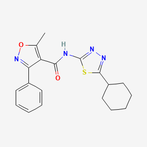 N-(5-cyclohexyl-1,3,4-thiadiazol-2-yl)-5-methyl-3-phenyl-1,2-oxazole-4-carboxamide