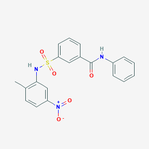 molecular formula C20H17N3O5S B3562648 3-[(2-methyl-5-nitrophenyl)sulfamoyl]-N-phenylbenzamide 