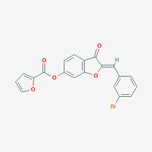 molecular formula C20H11BrO5 B356265 (Z)-2-(3-溴苄叉基)-3-氧代-2,3-二氢苯并呋喃-6-基呋喃-2-羧酸酯 CAS No. 622360-85-4