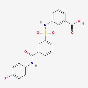 3-[[3-[(4-Fluorophenyl)carbamoyl]phenyl]sulfonylamino]benzoic acid