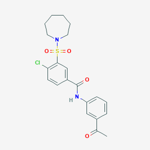 N-(3-acetylphenyl)-3-(azepan-1-ylsulfonyl)-4-chlorobenzamide