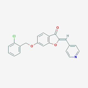 molecular formula C21H14ClNO3 B356269 (Z)-6-((2-chlorobenzyl)oxy)-2-(pyridin-4-ylmethylene)benzofuran-3(2H)-one CAS No. 620549-47-5