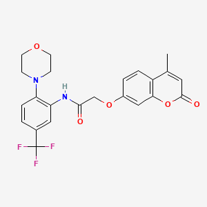 2-[(4-methyl-2-oxo-2H-chromen-7-yl)oxy]-N-[2-(4-morpholinyl)-5-(trifluoromethyl)phenyl]acetamide