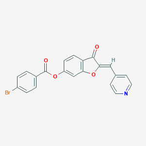 molecular formula C21H12BrNO4 B356272 (Z)-3-oxo-2-(pyridin-4-ylmethylene)-2,3-dihydrobenzofuran-6-yl 4-bromobenzoate CAS No. 622366-60-3