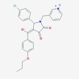 molecular formula C26H23ClN2O4 B356274 (E)-[2-(4-chlorophenyl)-4,5-dioxo-1-(pyridin-1-ium-3-ylmethyl)pyrrolidin-3-ylidene]-(4-propoxyphenyl)methanolate CAS No. 636989-53-2
