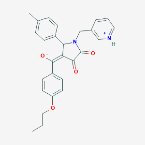 molecular formula C27H26N2O4 B356275 (E)-[2-(4-methylphenyl)-4,5-dioxo-1-(pyridin-1-ium-3-ylmethyl)pyrrolidin-3-ylidene]-(4-propoxyphenyl)methanolate CAS No. 636989-56-5