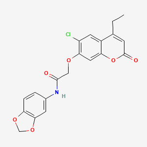 N-1,3-benzodioxol-5-yl-2-[(6-chloro-4-ethyl-2-oxo-2H-chromen-7-yl)oxy]acetamide