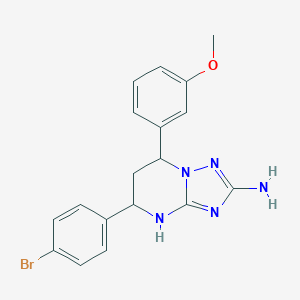 molecular formula C18H18BrN5O B356277 5-(4-Bromophenyl)-7-(3-methoxyphenyl)-4,5,6,7-tetrahydro[1,2,4]triazolo[1,5-a]pyrimidin-2-amine CAS No. 585557-23-9