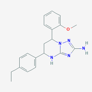 molecular formula C20H23N5O B356278 5-(4-Ethylphenyl)-7-(2-methoxyphenyl)-4,5,6,7-tetrahydro[1,2,4]triazolo[1,5-a]pyrimidin-2-ylamine CAS No. 575466-56-7