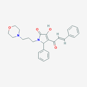 molecular formula C26H28N2O4 B356280 4-cinnamoyl-3-hydroxy-1-[3-(4-morpholinyl)propyl]-5-phenyl-1,5-dihydro-2H-pyrrol-2-one CAS No. 630079-97-9