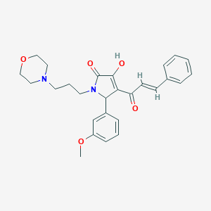 molecular formula C27H30N2O5 B356281 4-cinnamoyl-3-hydroxy-5-(3-methoxyphenyl)-1-[3-(4-morpholinyl)propyl]-1,5-dihydro-2H-pyrrol-2-one CAS No. 630080-39-6