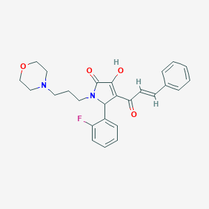 molecular formula C26H27FN2O4 B356282 4-cinnamoyl-5-(2-fluorophenyl)-3-hydroxy-1-[3-(4-morpholinyl)propyl]-1,5-dihydro-2H-pyrrol-2-one CAS No. 630080-61-4