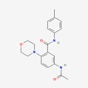 molecular formula C20H23N3O3 B3562880 5-(acetylamino)-N-(4-methylphenyl)-2-(4-morpholinyl)benzamide 