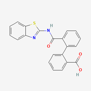 molecular formula C21H14N2O3S B3562897 2'-[(1,3-benzothiazol-2-ylamino)carbonyl]-2-biphenylcarboxylic acid 