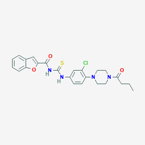 molecular formula C24H25ClN4O3S B356291 N-[[4-(4-butanoylpiperazin-1-yl)-3-chlorophenyl]carbamothioyl]-1-benzofuran-2-carboxamide CAS No. 694454-33-6