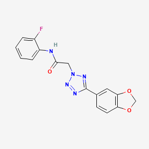 2-[5-(1,3-benzodioxol-5-yl)-2H-tetrazol-2-yl]-N-(2-fluorophenyl)acetamide