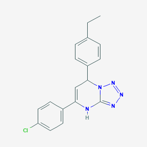 molecular formula C18H16ClN5 B356292 5-(4-Chlorophenyl)-7-(4-ethylphenyl)-4,7-dihydrotetrazolo[1,5-a]pyrimidine CAS No. 672265-00-8