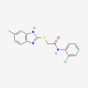 molecular formula C16H14ClN3OS B3562934 N-(2-chlorophenyl)-2-[(6-methyl-1H-benzimidazol-2-yl)thio]acetamide 