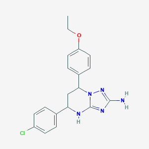 molecular formula C19H20ClN5O B356294 5-(4-Chlorophenyl)-7-(4-ethoxyphenyl)-4,5,6,7-tetrahydro[1,2,4]triazolo[1,5-a]pyrimidin-2-ylamine CAS No. 578743-38-1