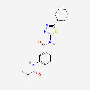 N-(5-cyclohexyl-1,3,4-thiadiazol-2-yl)-3-(isobutyrylamino)benzamide