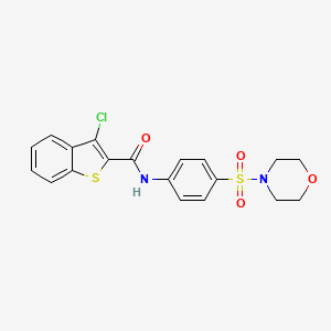 molecular formula C19H17ClN2O4S2 B3562972 3-chloro-N-[4-(4-morpholinylsulfonyl)phenyl]-1-benzothiophene-2-carboxamide 