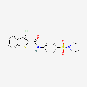 3-chloro-N-[4-(1-pyrrolidinylsulfonyl)phenyl]-1-benzothiophene-2-carboxamide