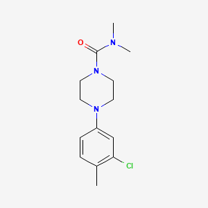 molecular formula C14H20ClN3O B3562995 4-(3-chloro-4-methylphenyl)-N,N-dimethyl-1-piperazinecarboxamide 