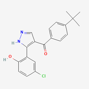 molecular formula C20H19ClN2O2 B3563001 (4-tert-butylphenyl)[3-(5-chloro-2-hydroxyphenyl)-1H-pyrazol-4-yl]methanone 