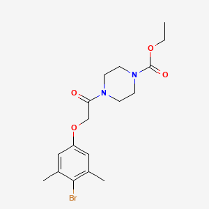 molecular formula C17H23BrN2O4 B3563014 ethyl 4-[(4-bromo-3,5-dimethylphenoxy)acetyl]-1-piperazinecarboxylate 