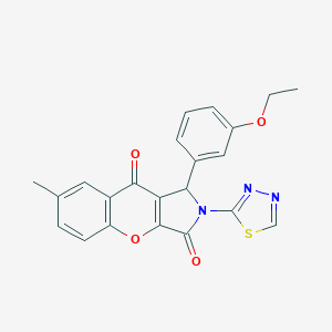 molecular formula C22H17N3O4S B356302 1-(3-Ethoxyphenyl)-7-methyl-2-(1,3,4-thiadiazol-2-yl)-1,2-dihydrochromeno[2,3-c]pyrrole-3,9-dione CAS No. 632307-92-7