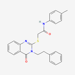 N-(4-methylphenyl)-2-{[4-oxo-3-(2-phenylethyl)-3,4-dihydro-2-quinazolinyl]thio}acetamide