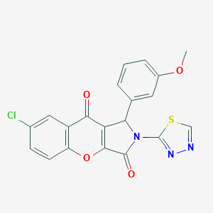 molecular formula C20H12ClN3O4S B356304 7-Chloro-1-(3-methoxyphenyl)-2-(1,3,4-thiadiazol-2-yl)-1,2-dihydrochromeno[2,3-c]pyrrole-3,9-dione CAS No. 632308-68-0