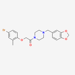 molecular formula C21H23BrN2O4 B3563044 1-(1,3-benzodioxol-5-ylmethyl)-4-[(4-bromo-2-methylphenoxy)acetyl]piperazine 