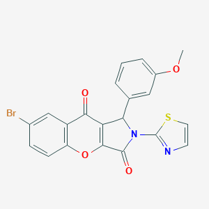 molecular formula C21H13BrN2O4S B356306 7-Bromo-1-(3-methoxyphenyl)-2-(1,3-thiazol-2-yl)-1,2-dihydrochromeno[2,3-c]pyrrole-3,9-dione CAS No. 632316-59-7