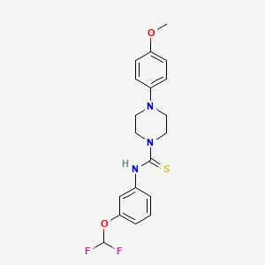 molecular formula C19H21F2N3O2S B3563061 N-[3-(difluoromethoxy)phenyl]-4-(4-methoxyphenyl)-1-piperazinecarbothioamide 