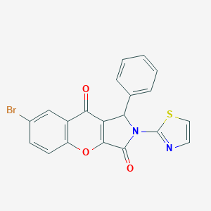 molecular formula C20H11BrN2O3S B356308 7-Bromo-1-phenyl-2-(1,3-thiazol-2-yl)-1,2-dihydrochromeno[2,3-c]pyrrole-3,9-dione CAS No. 632313-44-1
