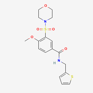 molecular formula C17H20N2O5S2 B3563094 4-methoxy-3-(4-morpholinylsulfonyl)-N-(2-thienylmethyl)benzamide 