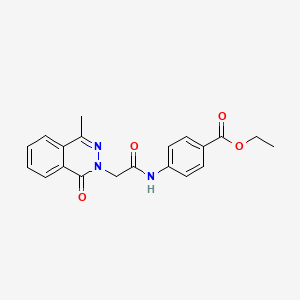 molecular formula C20H19N3O4 B3563100 ethyl 4-{[(4-methyl-1-oxo-2(1H)-phthalazinyl)acetyl]amino}benzoate 